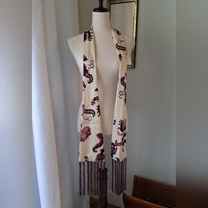 Boho Floral Fringe Scarf
